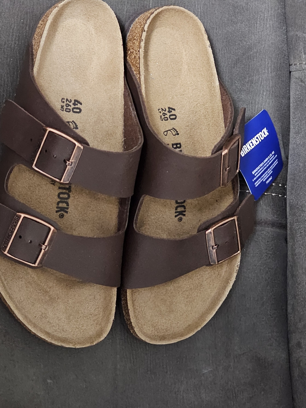 NWT Birkenstock Arizona Dark Brown Sandals EU 40 M 7-7.5 W 9-9.5 - Picture 5 of 9
